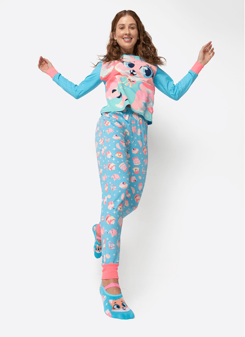 Pijama Manga Longa Viscolycra Feminino Raposa Confeiteira