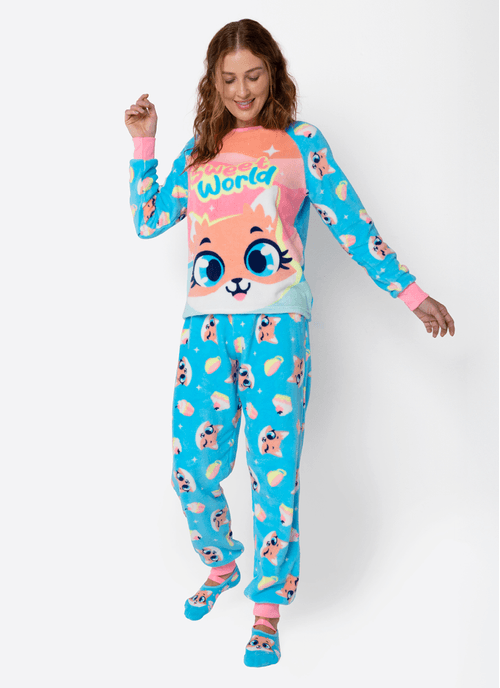 Pijama Manga Longa Soft Feminino Raposa Confeiteira