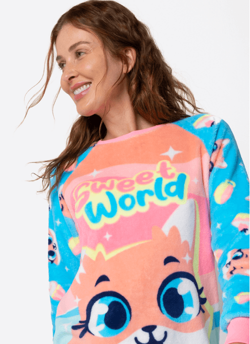 Pijama Manga Longa Soft Feminino Raposa Confeiteira