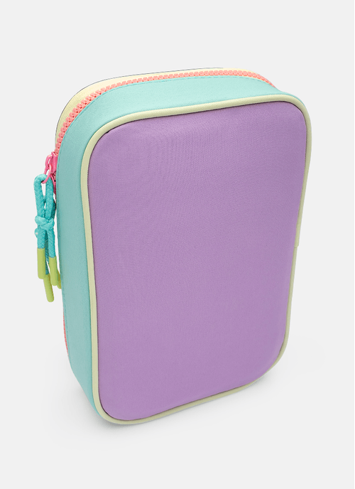 Estojo Grande Feminino Holográfico Color Block