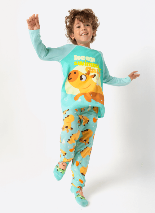Pijama Manga Longa Viscolycra Menino Capivara Vibes