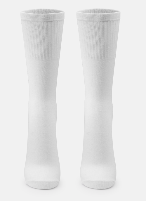 Kit com 3 Meias Esportiva Branca Lisa