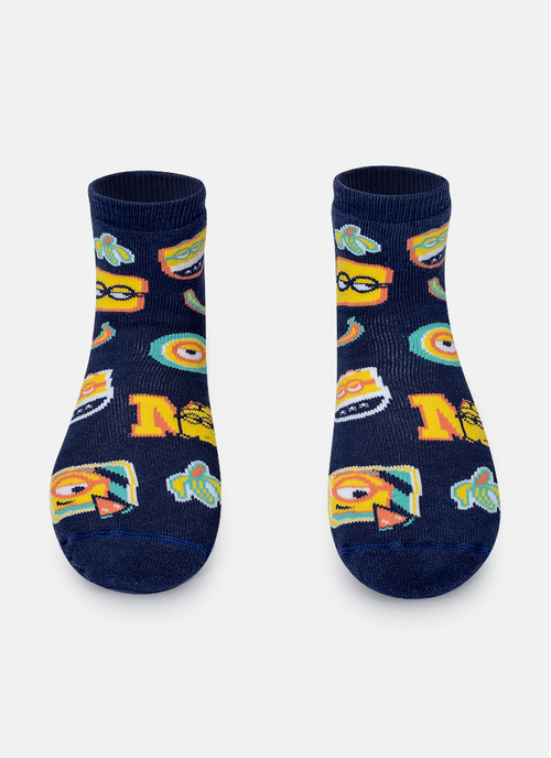 Meia Soquete Pansocks Unissex Com Sola Emborrachada Minions