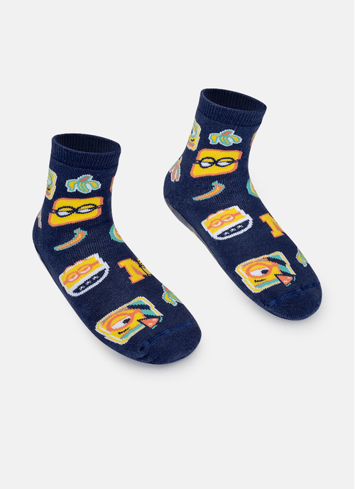 Meia Soquete Pansocks Unissex Com Sola Emborrachada Minions