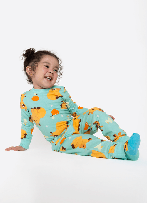 Pijama Manga Longa Viscolycra Bebê Capivara Vibes