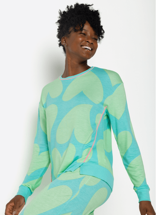 Pijama Manga Longa Ultra Visco Feminino Verde Água