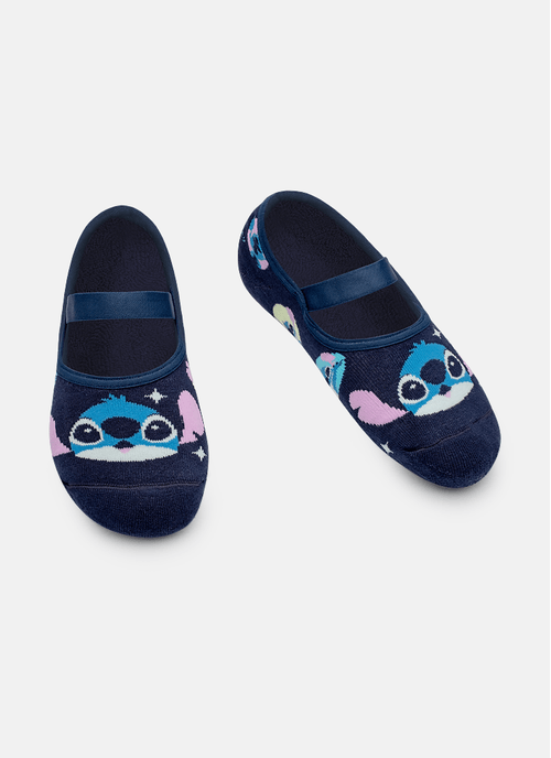 Meia Sapatilha Antiderrapante Unissex Adulto Stitch