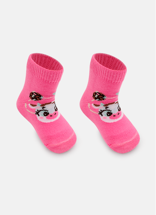 Meia Soquete Bebê Menina Vaca Chocolate
