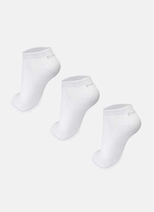 Kit com 3 Meias Sapatilha Adulto Unissex Branca