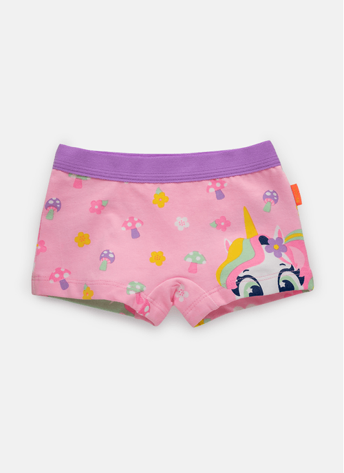 Calcinha BodyShorts Algodão Menina Teen Unicórnio Encantado