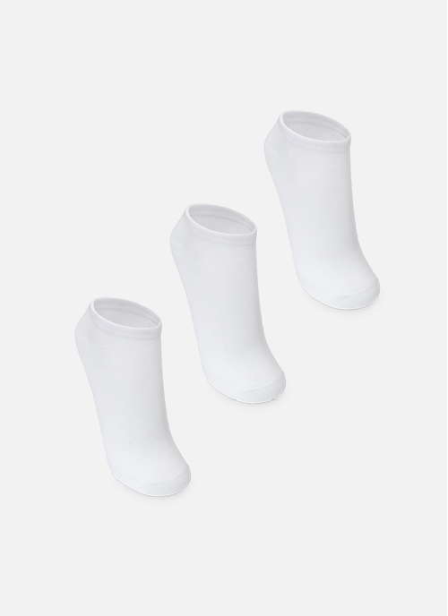 Kit com 3 Meias Sapatilha Adulto Unissex Branca