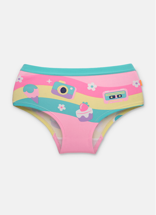 Calcinha Caleçon Algodão Feminina Arco-Íris