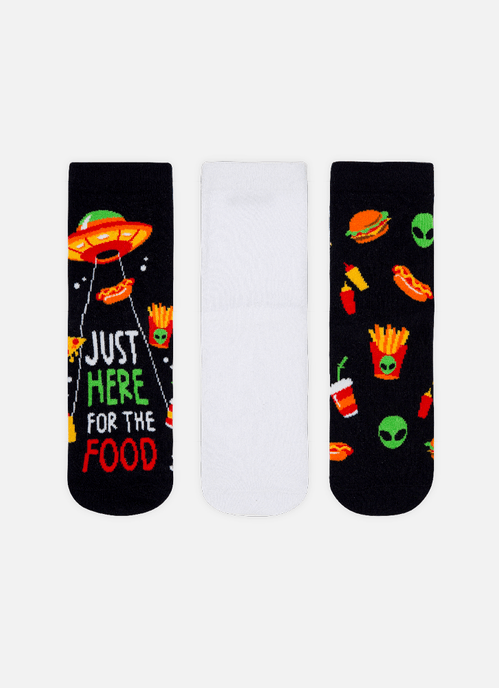 Kit com 3 Meias Menino Teen Alien