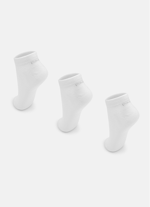 Kit com 3 Meias Cano Curto Unissex Adulto Lisas