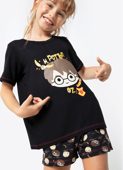 Pijama Manga Curta Viscolycra Menina Harry Potter