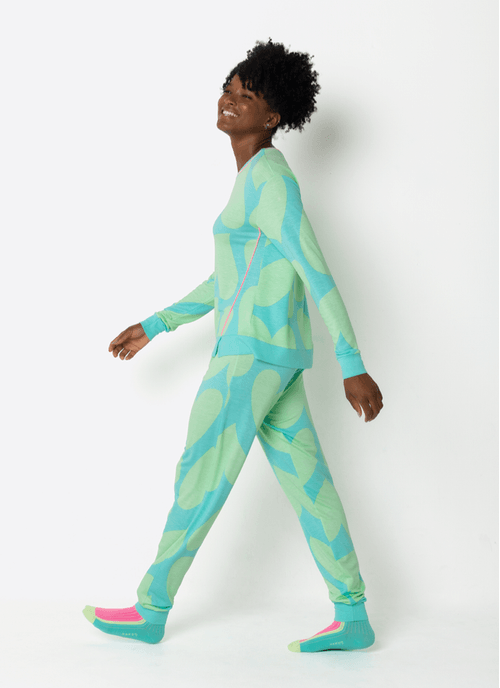 Pijama Manga Longa Ultra Visco Feminino Coração