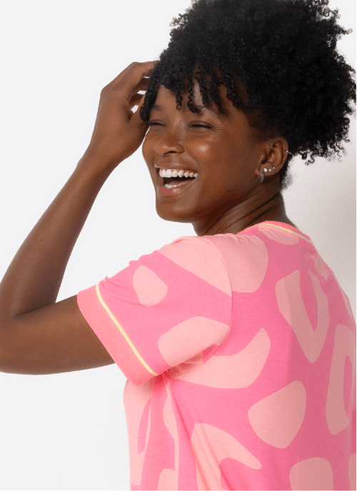 Camisola Manga Curta Viscolycra Feminina Onça
