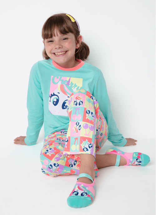 Pijama Manga Longa Algodão Menina Unicórnio Cherry
