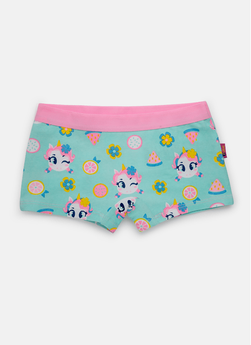 Calcinha BodyShorts Algodão Menina Unicórnio Aloha