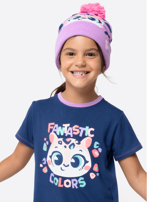 Pijama Manga Curta Viscolycra Menina Onça