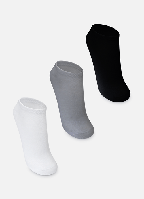 Kit com 3 Meias Sapatilha Unissex Adulto Lisa