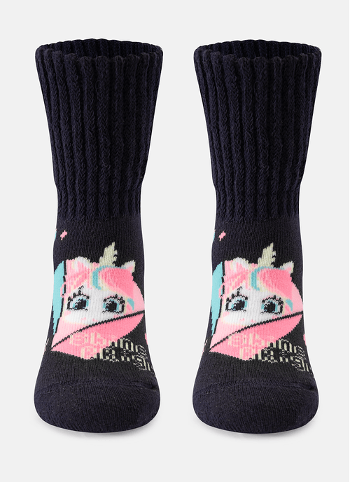 Meia Soquete Antiderrapante Bebê Menina Unicórnio Shine