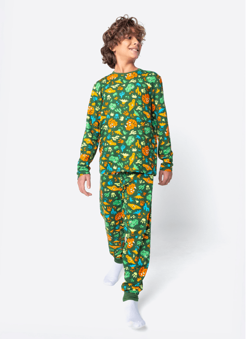 Pijama Manga Longa Viscolycra Menino Teen Dino Trio