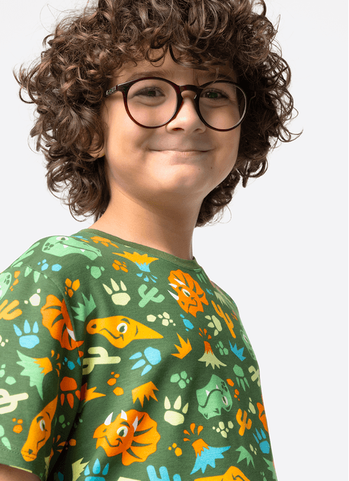 Pijama Manga Curta Viscolycra Menino Teen Dino Trio