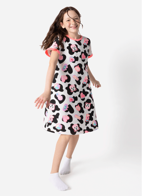 Camisola Manga Curta Viscolycra Menina Teen Vaca Patches