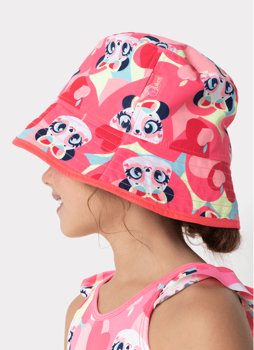 Chapéu Bucket Menina Panda Romântico