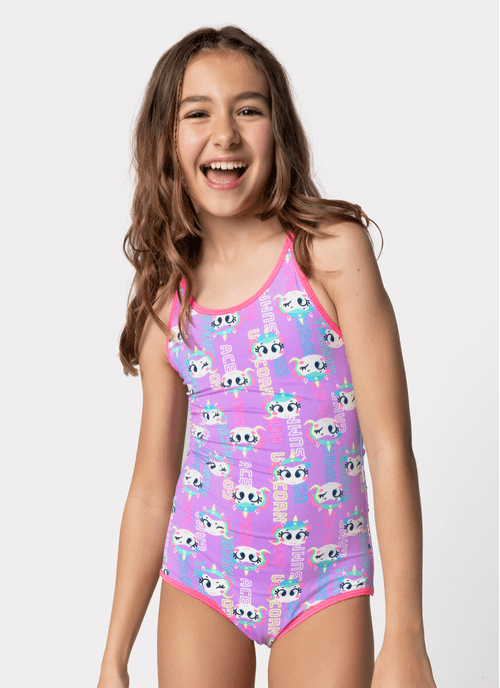 Maio Com Proteção Solar Menina Teen Unicórnio Tênis