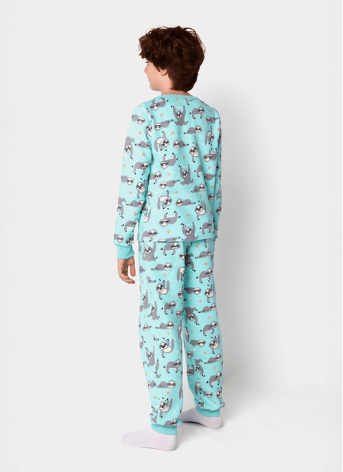 Pijama Manga Longa Algodão Menino Preguiça