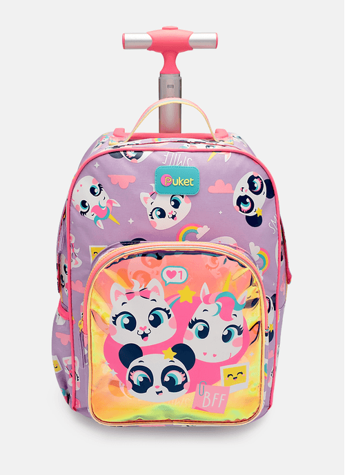 Mochila com Rodinha Média Multibichos Best Friend