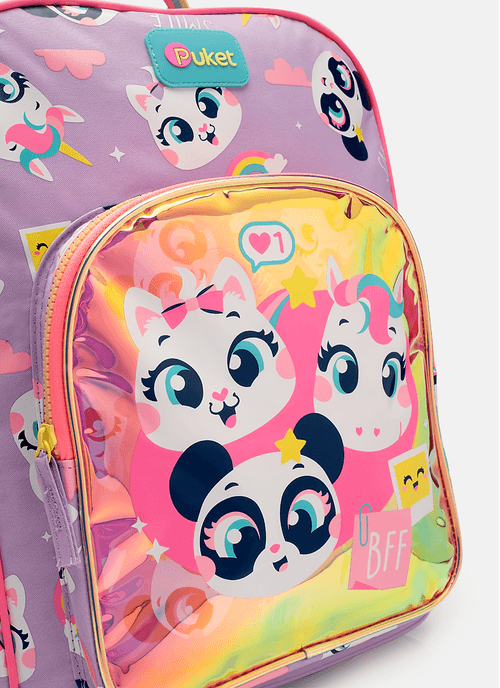 Mochila com Rodinha Média Multibichos Best Friend