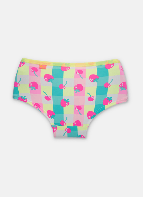 Calcinha Caleçon Microfibra Menina Teen Morangos