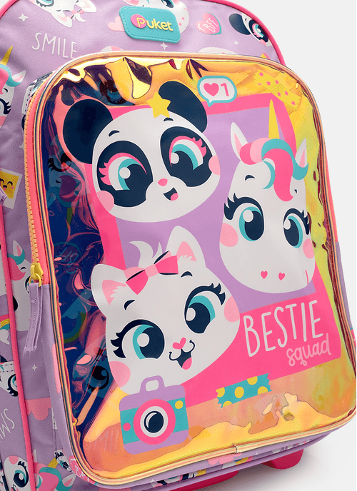 Mochila com Rodinha Grande Multibichos Best Friend