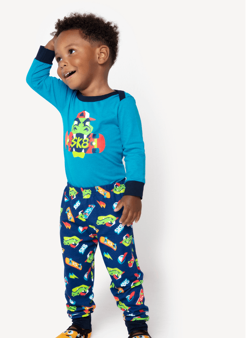 Pijama Manga Longo Viscolycra Bebê Menino Dinossauro Skate
