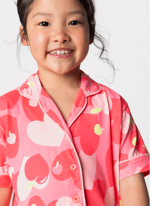 Pijama Manga Curta Viscose Menina Panda Romântico