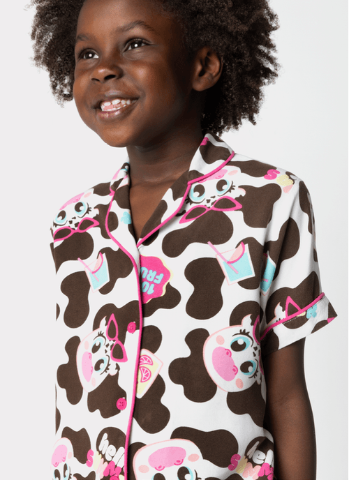 Pijama Manga Curta Viscose Menina Vaca Summer