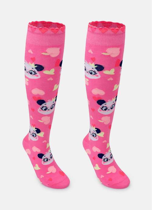 Meia Cano 3/4 Feminina Panda Romântico
