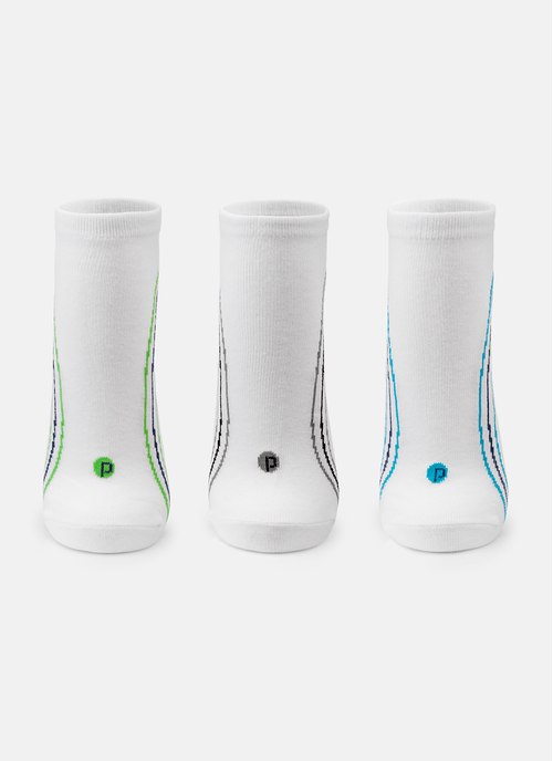 Kit com 3 Meias Cano Curto Unissex Adulto Esportiva