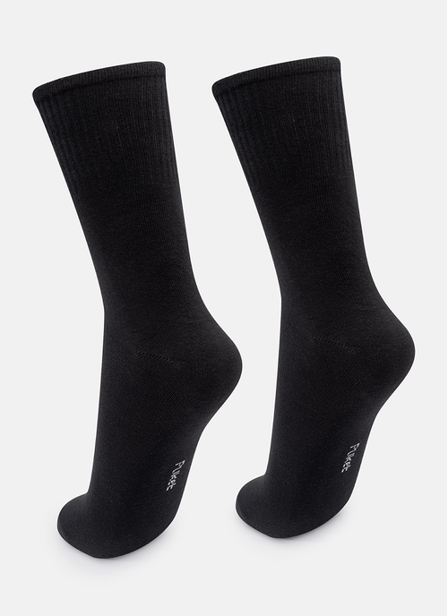 Meia Cano Médio Canelada Unissex Adulto Lisa Esportiva