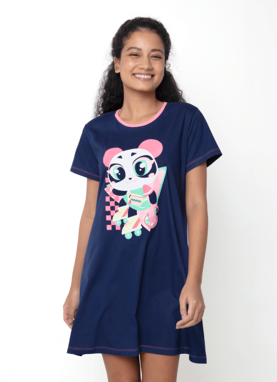 Camisola Manga Curta Viscolycra Menina Panda Miami - Puket