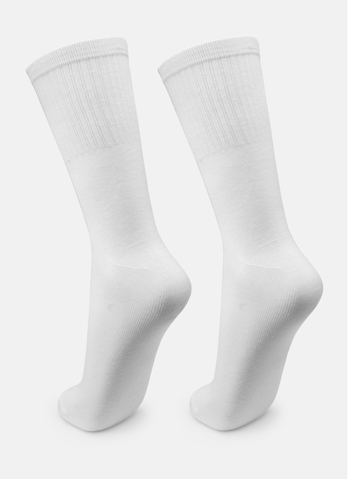 Kit com 3 Meias Unissex Adulto Branca Lisa