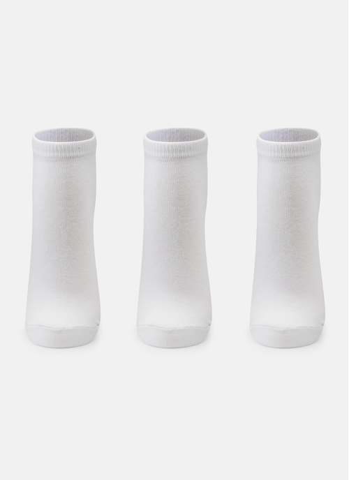 Kit com 3 Meias Cano Curto Unissex Adulto Lisas