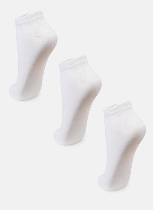 Kit com 3 Meias Cano Curto Unissex Adulto Lisas