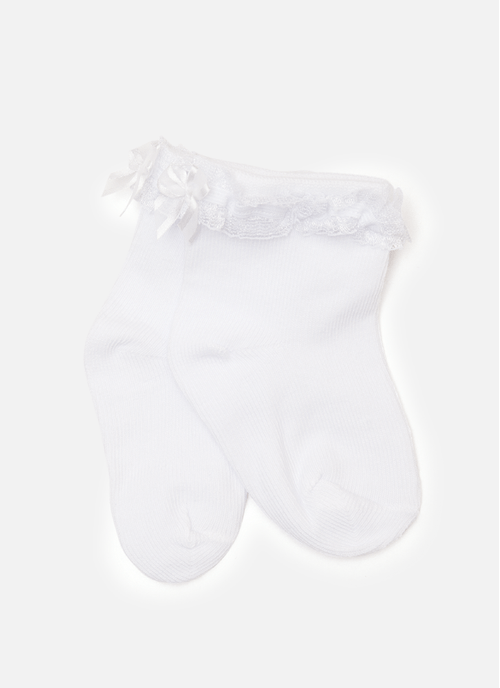 Meia Soquete com Aplique Bebê Menina Lisa