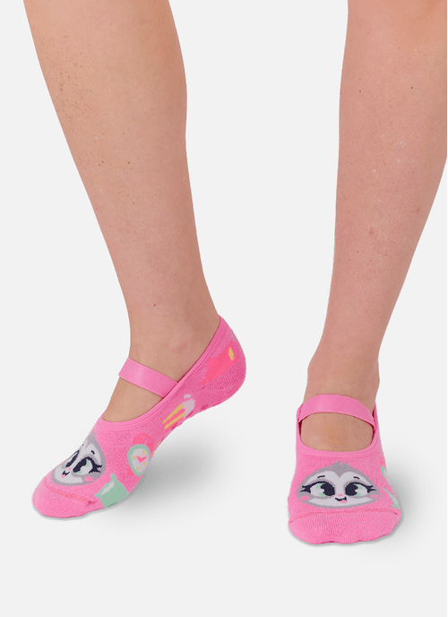 Meia Sapatilha Antiderrapante Feminina Preguiça