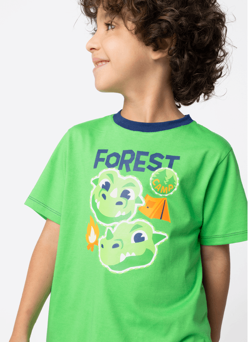 Pijama Manga Curta Menino Dragão Camping