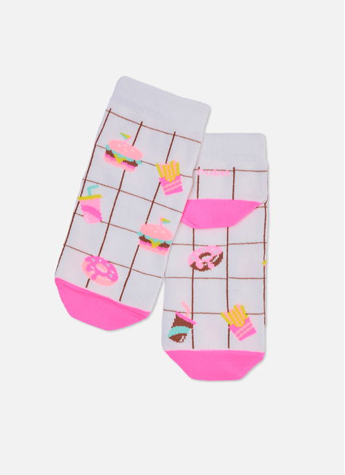 Meia Cano Micro Menina Junk Food